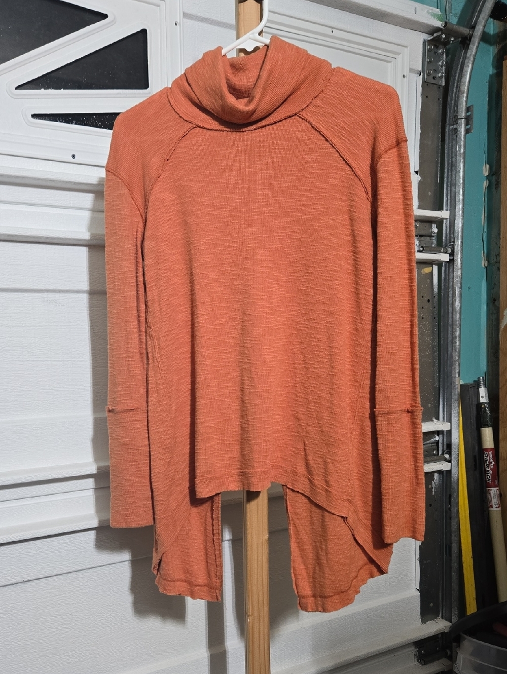 Free People Slouchy Cowl Neck Sweater in Rust